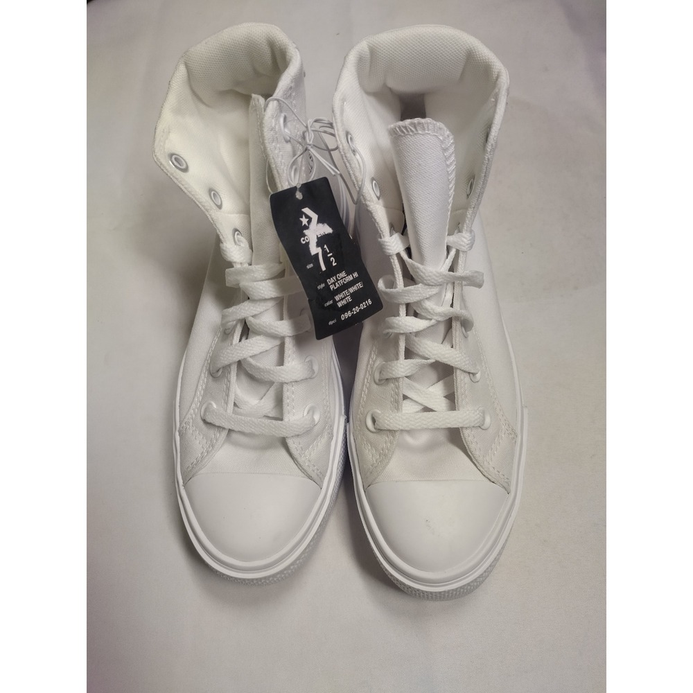 Converse Chuck Taylor All Star Day One Platform Hi White Womens 7.5 High Top